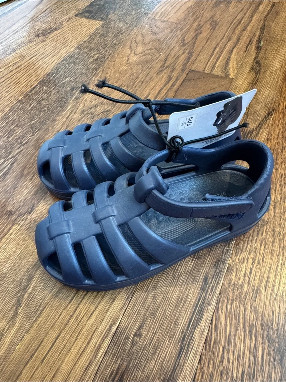 Children's Navy Closed-Toe Sandal with Secure Strap